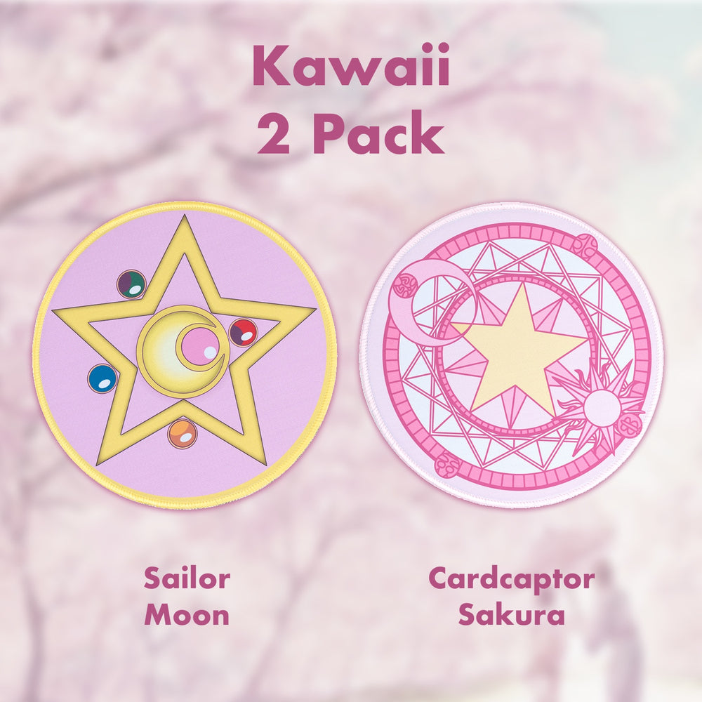 Load image into Gallery viewer, Pink Anime Mousepads - 2 Cute Sakura Moon Mouse Pads