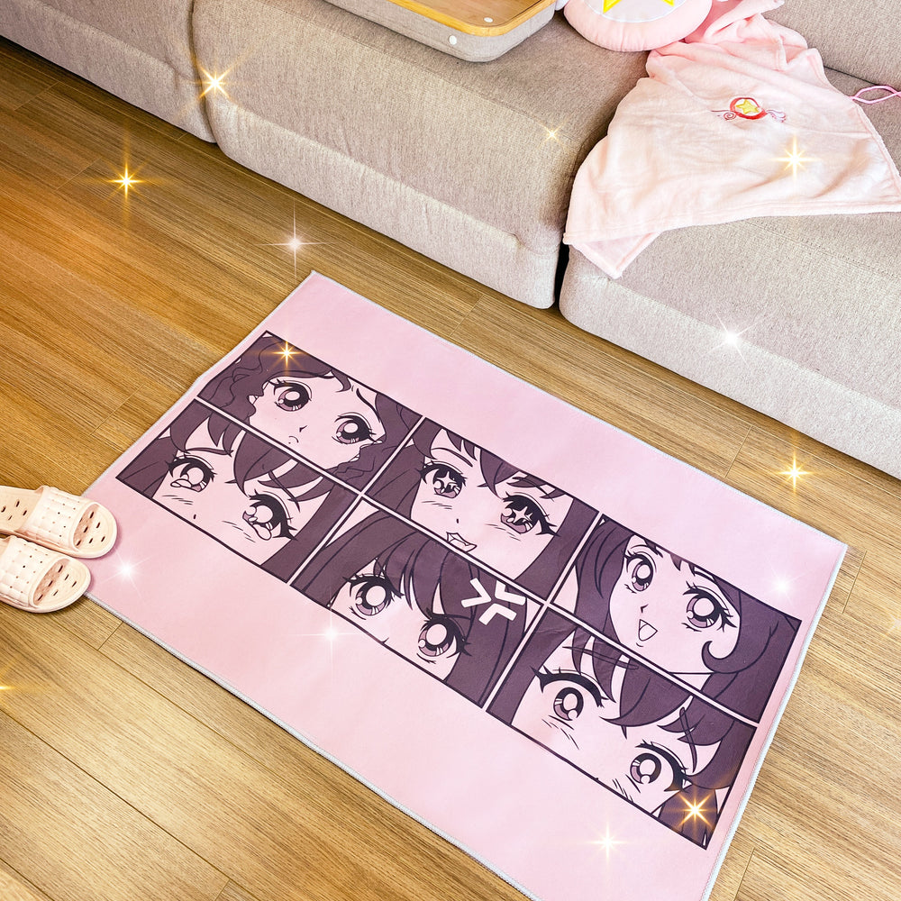 Load image into Gallery viewer, Anime Eyes Carpet Mat - Large Rectangular Rug