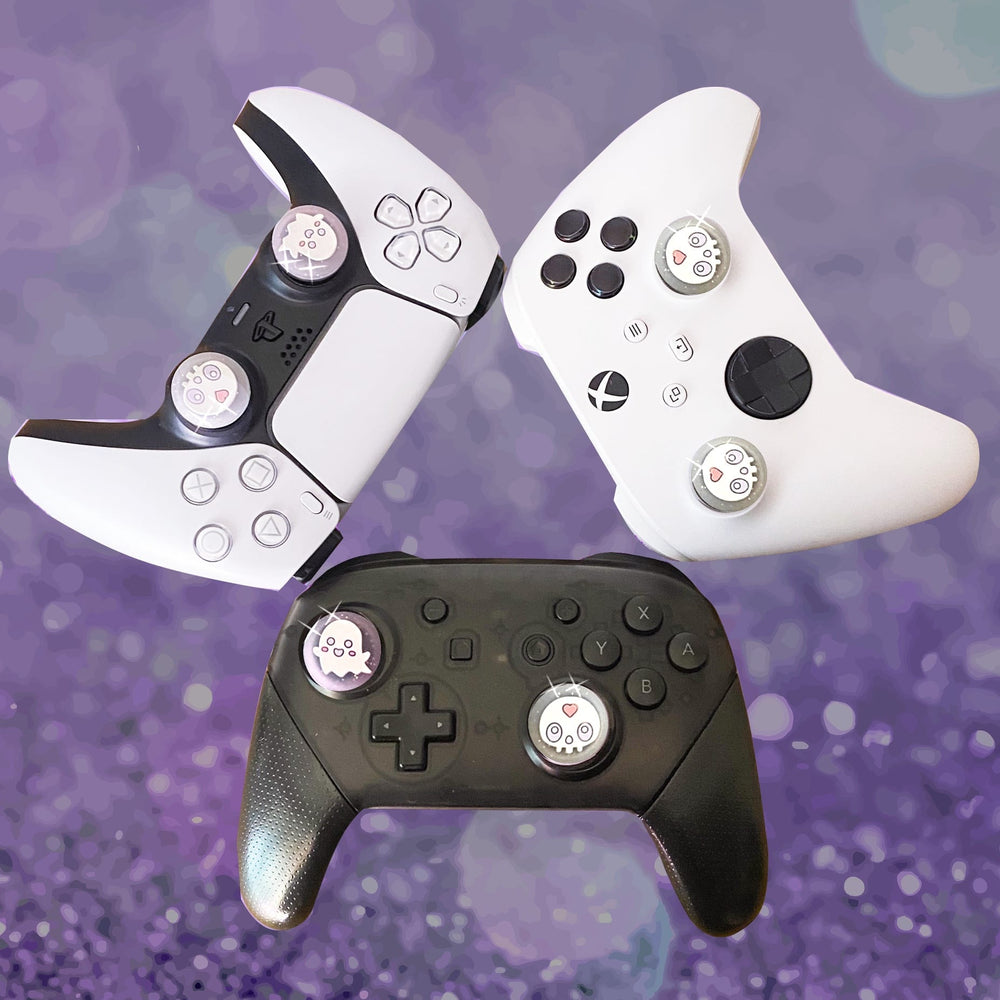 Load image into Gallery viewer, Ghost Thumb Grips - Glitter Clear for PS5 PS Xbox Pro Controller Switch 2