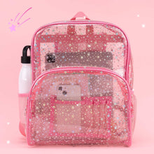 Load image into Gallery viewer, Glitter Pink Clear Backpack - Kawaii Cute School Supplies for Girls & Women