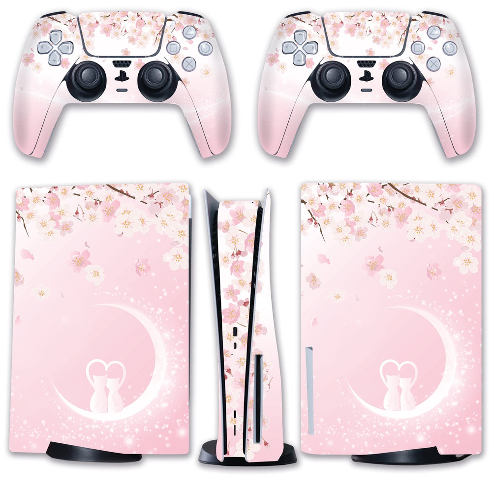 Load image into Gallery viewer, Sakura Cat PS5 Skin - Pink Cute Vinyl Wrap Sticker Sony Playstation 5
