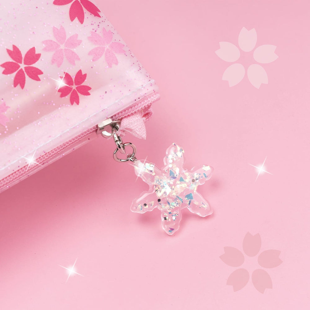 Load image into Gallery viewer, Sakura Pouch - Cute Glitter Clear Pink Pen Pencil Makeup Bag