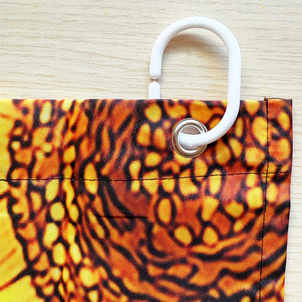 Load image into Gallery viewer, Sunflower Boho Shower Curtain | Black &amp; Yellow Cute Floral Bathroom Decor
