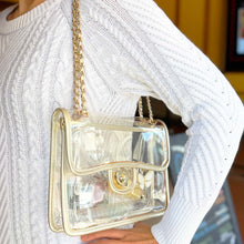 Load image into Gallery viewer, Cute Gold Clear Purse – Stadium Approved
