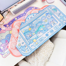 Load image into Gallery viewer, Kawaii Desk Mat Bundle – 3 Pack Anime Kirby Sakura Shark Mousepads
