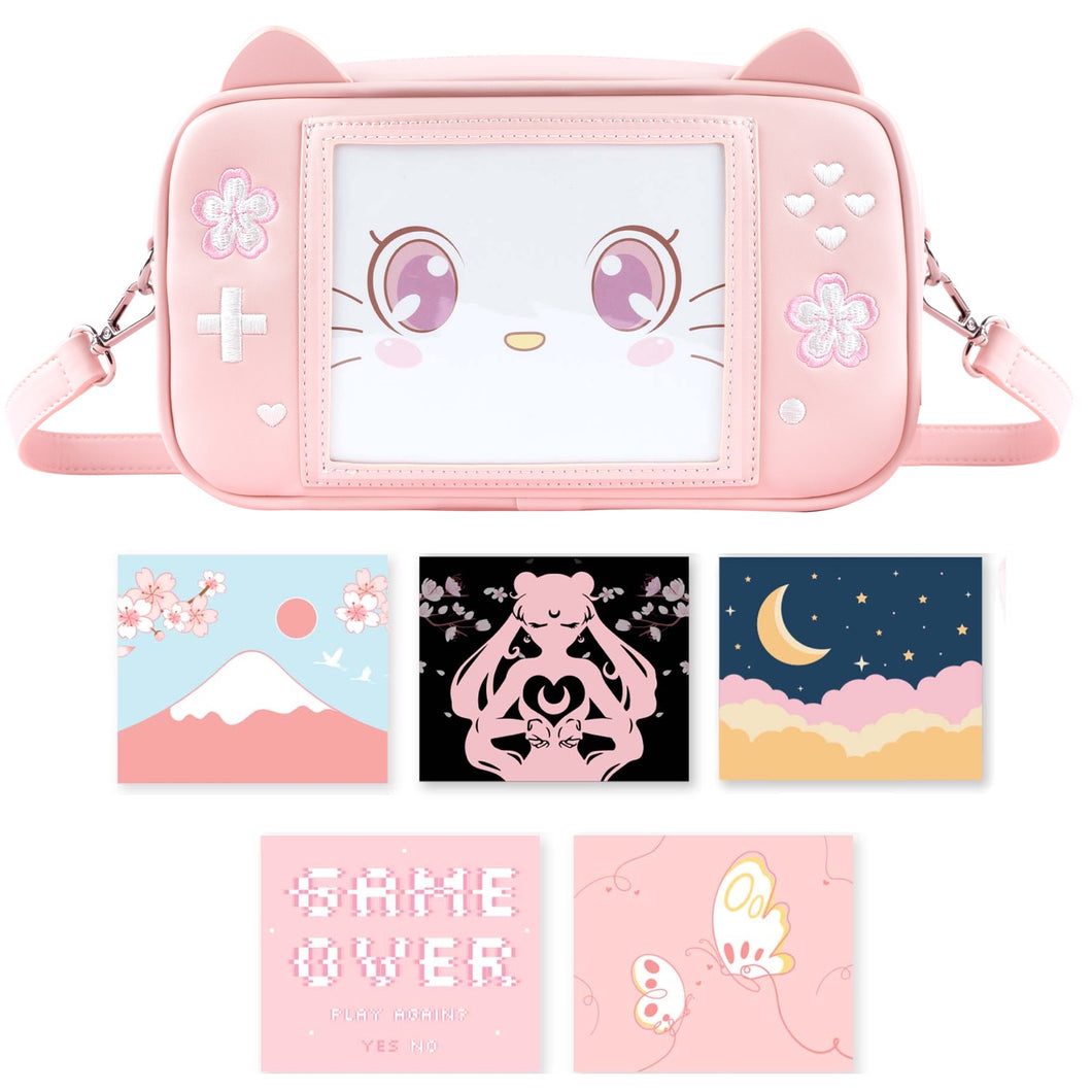 Sakura Game Purse - Kawaii Pink Crossbody Ita Handbag