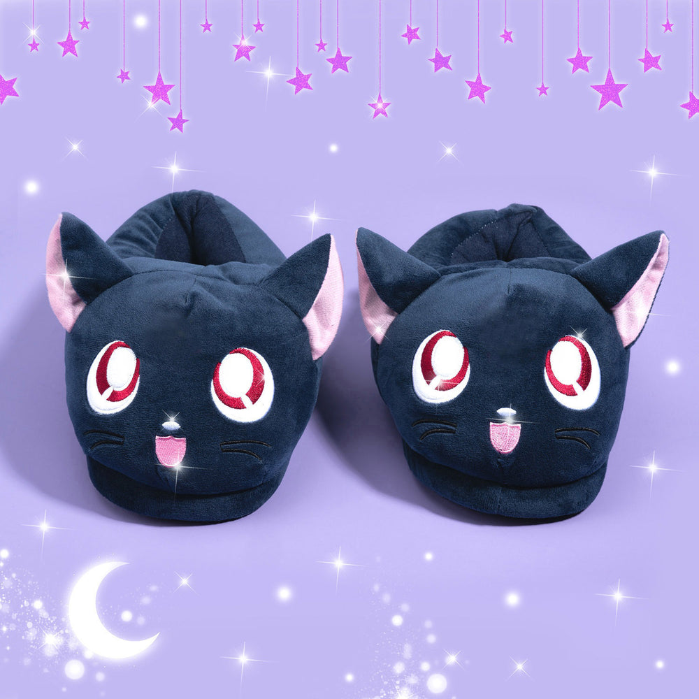 Load image into Gallery viewer, Cat Slippers - Women Moon Anime Luna Blue
