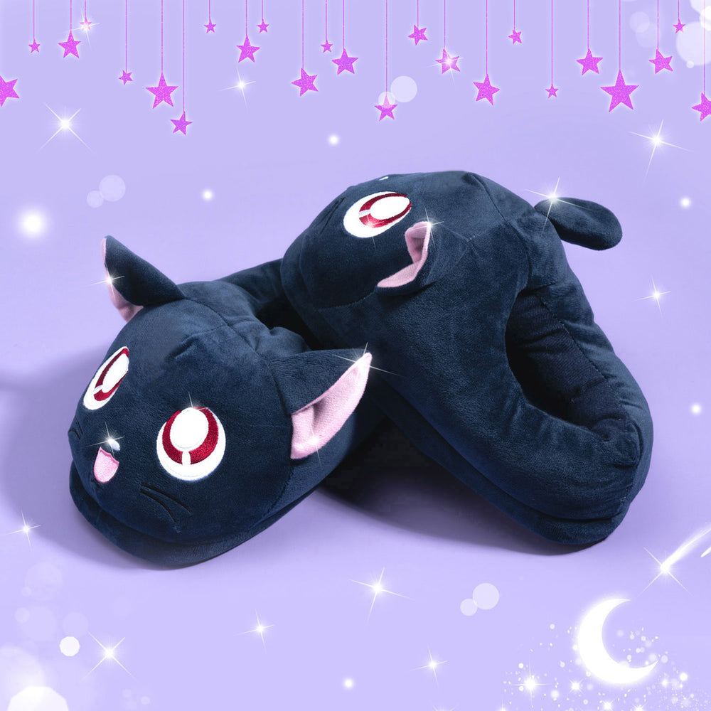 Load image into Gallery viewer, Cat Slippers - Women Moon Anime Luna Blue
