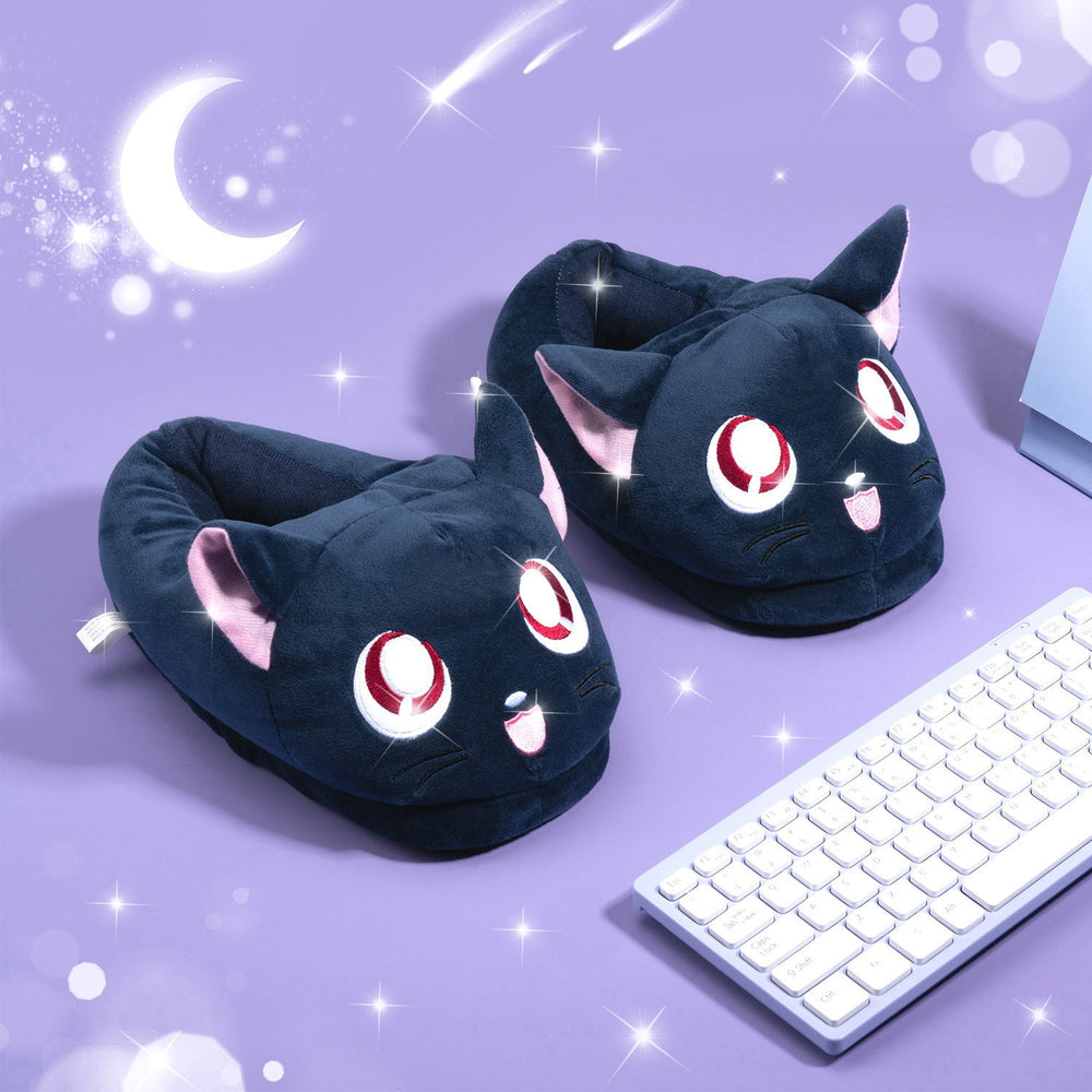 Load image into Gallery viewer, Cat Slippers - Women Moon Anime Luna Blue
