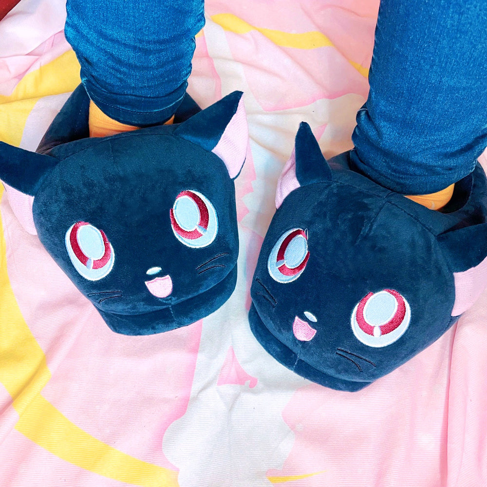 Load image into Gallery viewer, Cat Slippers - Women Moon Anime Luna Blue
