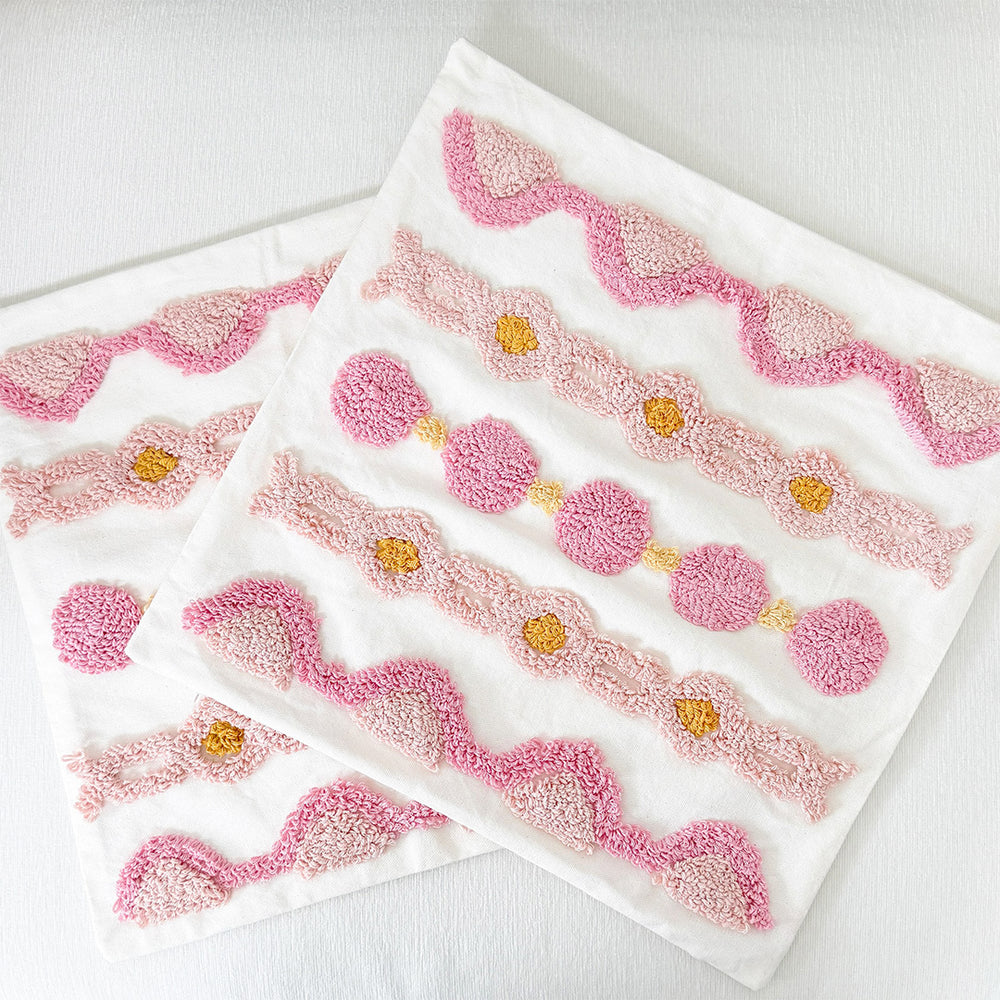 Load image into Gallery viewer, Pink Boho Throw Pillow Covers – 2 Pack
