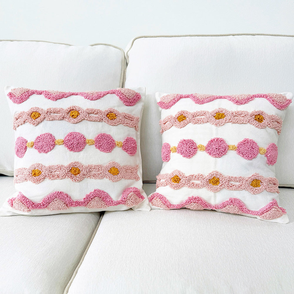 Load image into Gallery viewer, Pink Boho Throw Pillow Covers – 2 Pack
