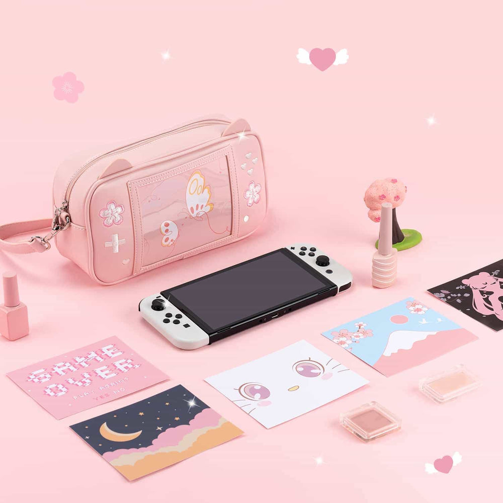 Load image into Gallery viewer, Sakura Game Purse - Kawaii Pink Crossbody Ita Handbag
