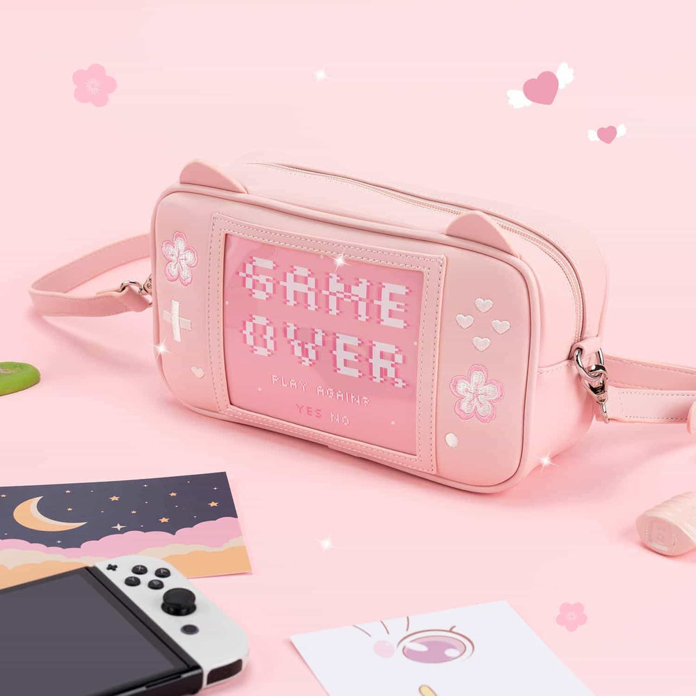 Load image into Gallery viewer, Sakura Game Purse - Kawaii Pink Crossbody Ita Handbag
