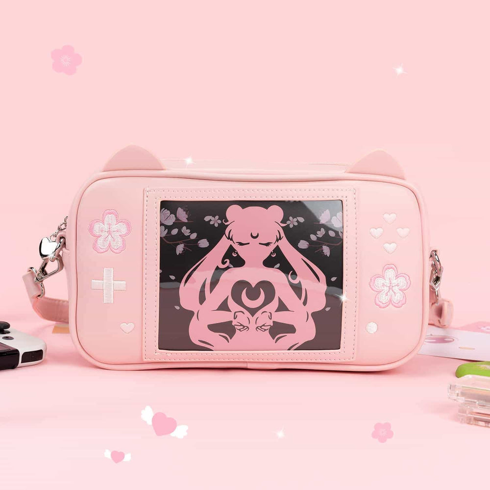 Load image into Gallery viewer, Sakura Game Purse - Kawaii Pink Crossbody Ita Handbag
