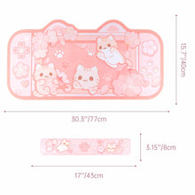 Load image into Gallery viewer, Kawaii Desk Mat Bundle – 3 Pack Anime Kirby Sakura Shark Mousepads
