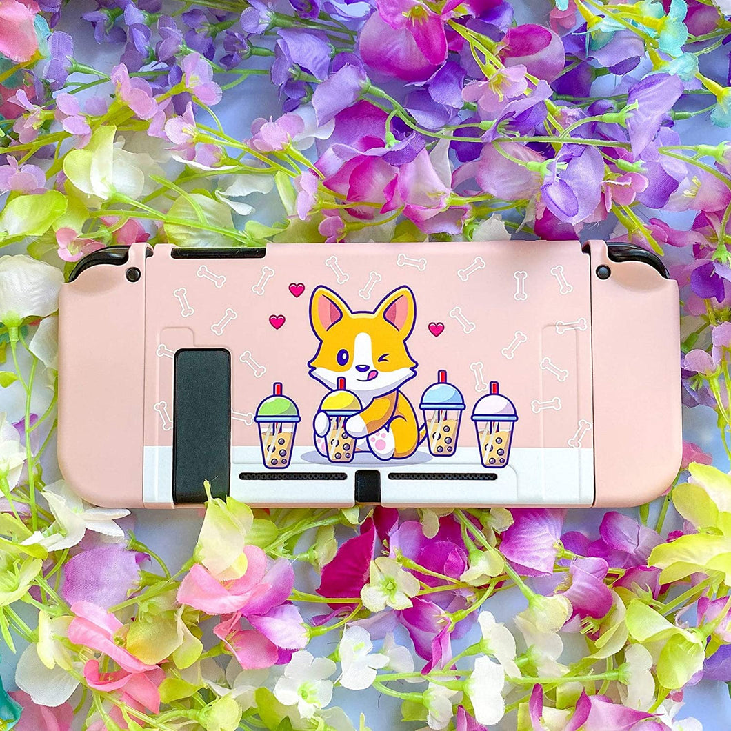 Corgi Boba Case - Dog Nintendo Switch, Lite, OLED Bundle