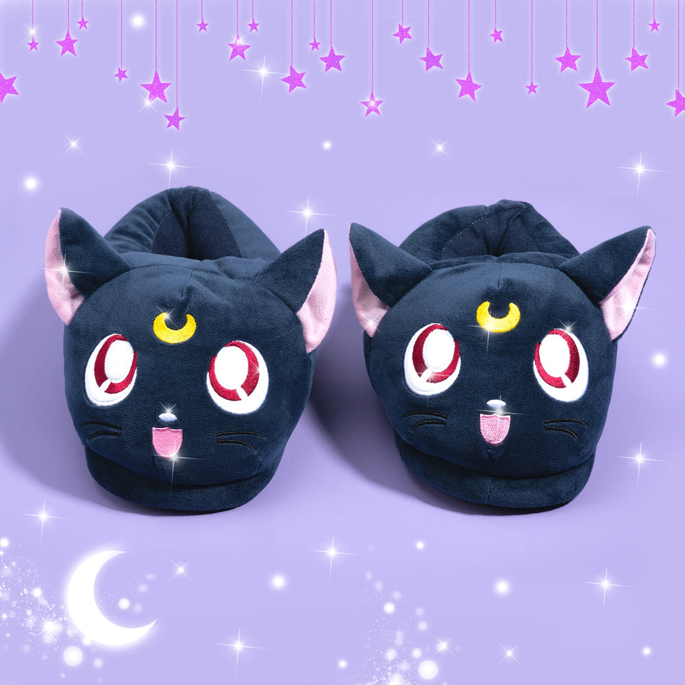 Load image into Gallery viewer, Cat Slippers - Women Moon Anime Luna Blue
